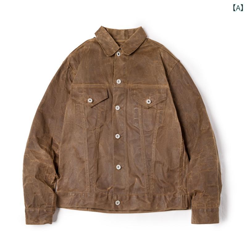 ジーンズ上衣 メンズ プルオーバー Madden Workwear アメリカン レトロ 帆布 油絵の具 蝋涙 上衣 意中の女 カーキ 狩り立てる 着付ける メイラード メンズ 秋