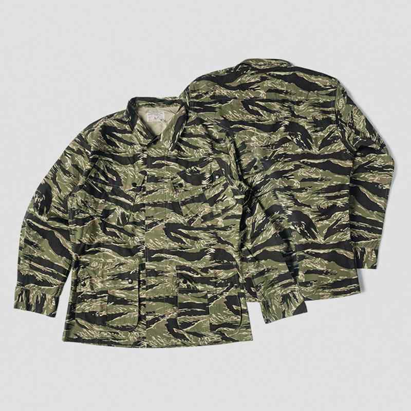 ジャケット メンズ 迷彩 アメリカン レトロ非 品 ベトナム タイガー カモフラージュ TCU ジャケット メンズ マルチ ポケット ワークウェア