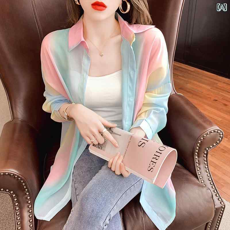 ニットカーディガン サマーカーディガン オフィス ビジネス カジュアル 冷感の 日焼け防止 服 女性用 夏用 薄手 スタイル 2025年 通気性の ある エアコン カーディガンジャケット シフォンシャツ トップス 8,798円