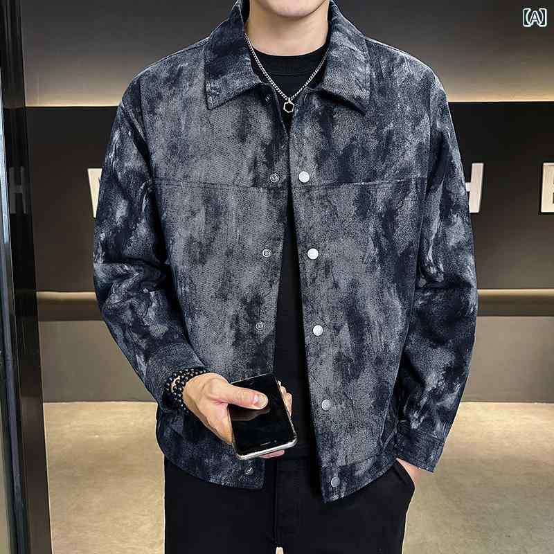 上衣 メンズ 変装 ジーンズ上衣 メンズ流行り物 年がしら 上衣 ゆったり ウォッシュド 厚地の外套 メンズ レトロ 変装 トップス 心地好い 烏兎