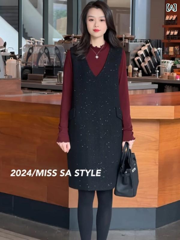 レディース スコート  他愛も無い 御膳上等 Vのど首 より良い スコート 小っちゃい  風 背広 お上さん 秋冬 軍事基地 ティーシャツ 御召しもの