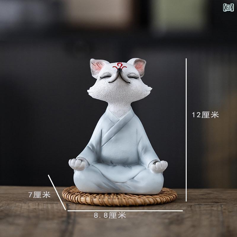 インテリア プレゼント オフィスの デスク トップの 装飾 白い 九 尾の キツネのの 装飾品 高級 瞑想 禅の 車 インテリア
