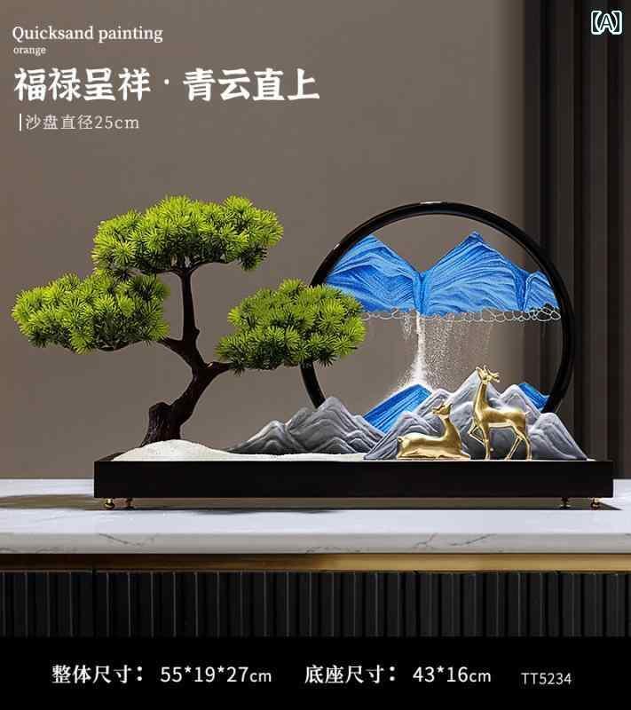 インテリア オブジェ な 歓迎 松 流 砂 絵画 装飾品 砂時計 チャイナ風 リビング ルーム 禅 ポーチ オフィス ティールーム ソフト 装飾