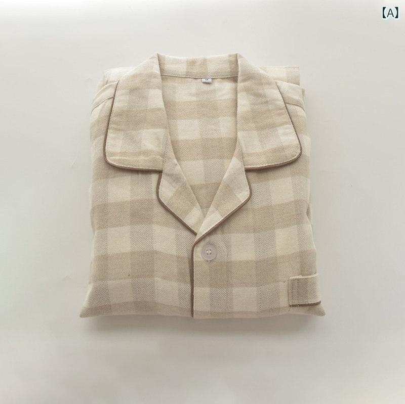 ルームウェア レディース レディース プリント されていない カップル パジャマ 春秋な 綿 起毛 ホーム 服 スーツ長 ズボン 長袖 屋外で 着用 可能