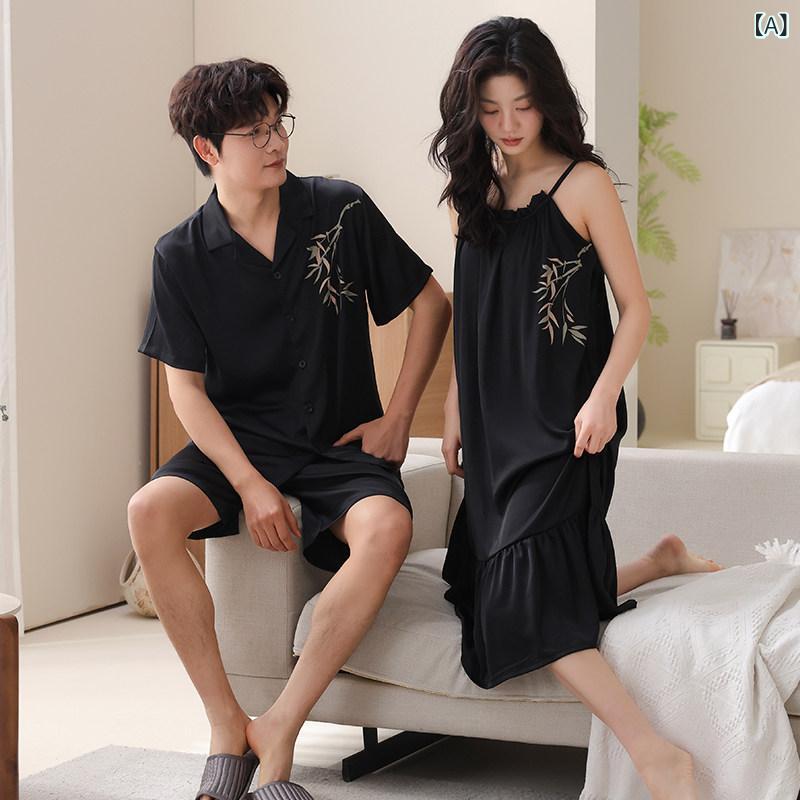 御部屋御召しもの レディース  夏 黒いこと 冷感 好一対 パジャマ ズボン吊り 胸 パッド 付き添い人 ナイト爵御召しもの レディース 半袖 メンズ 冷やりとした 老人ホーム御召しもの 書き割り