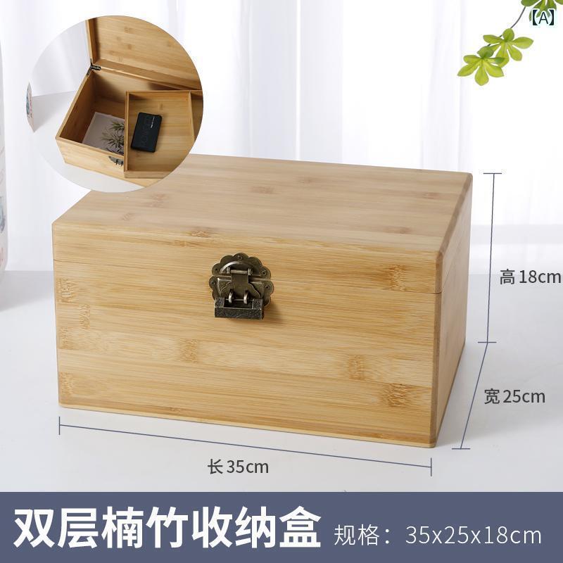 おしゃれ 収納 デスク トップの 二 重 ロック 可能 収納 ボックス 中国 雑貨 ID 木箱 薬 箱 レトロ 竹製 大型