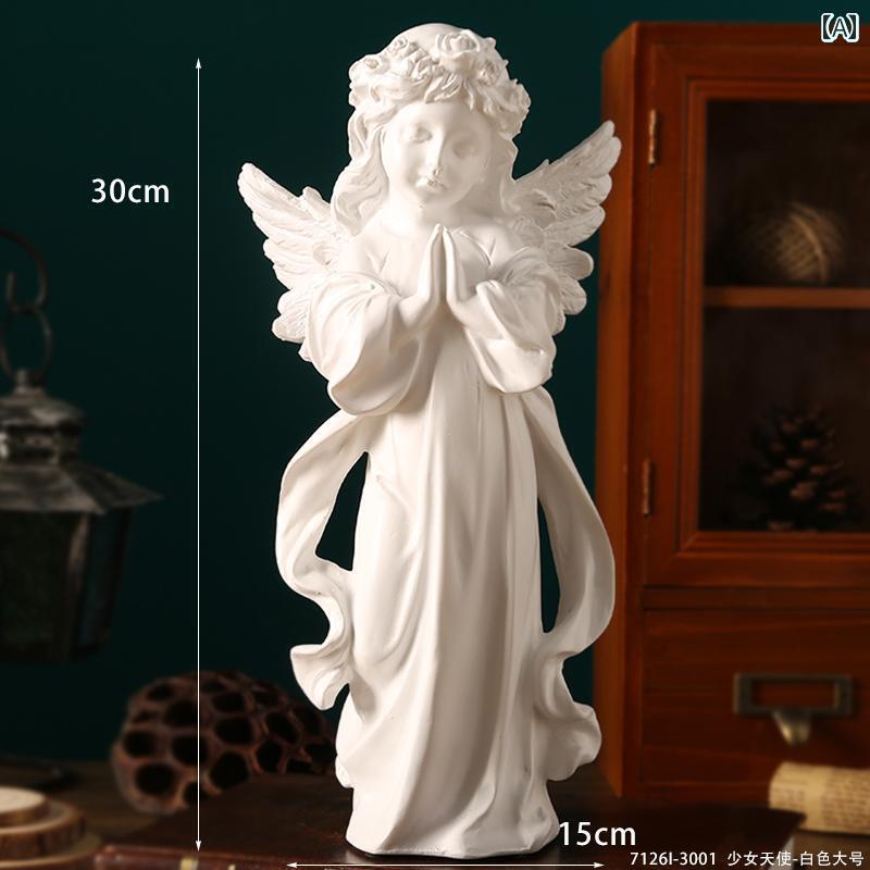 楽天市場】高さ：約31cm 樹脂製 石膏像風 天使 エンジェロ アート