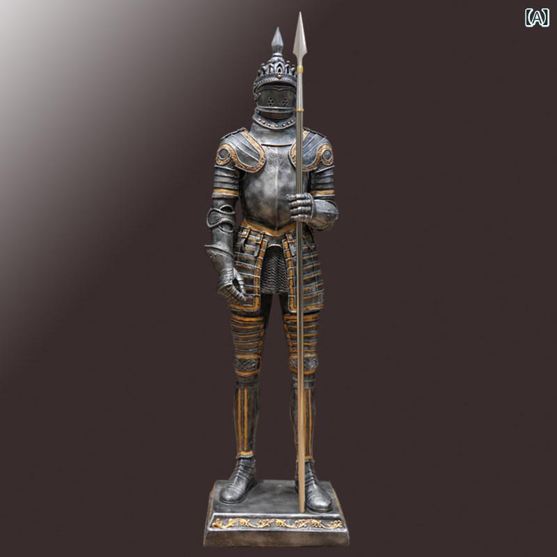 インテリア オブジェ 大型の 風の 歓迎 ローマの 鎧 戦士の フィギュア 彫刻 ヴィラ バー 玄関 中庭の 装飾 庭の 装飾品