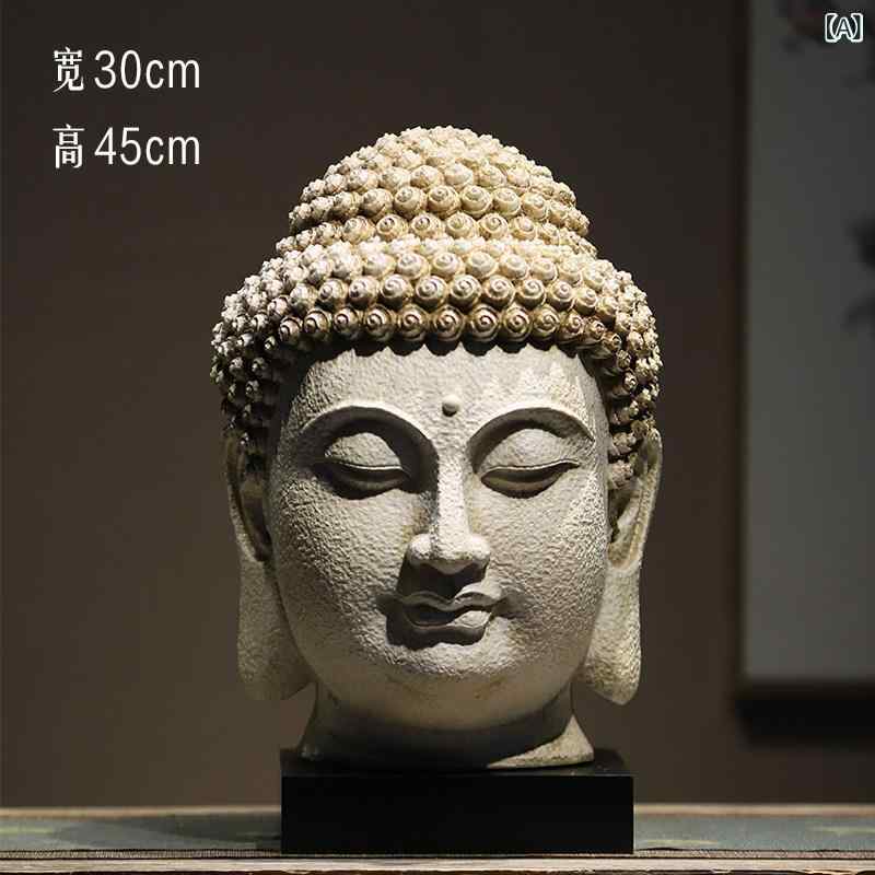 インテリア おしゃれ 中国 レトロ 禅の 装飾品 樹脂 仏像 仏頭 入り口 ホテル クラブ 雰囲気 装飾 アート｜ホープ