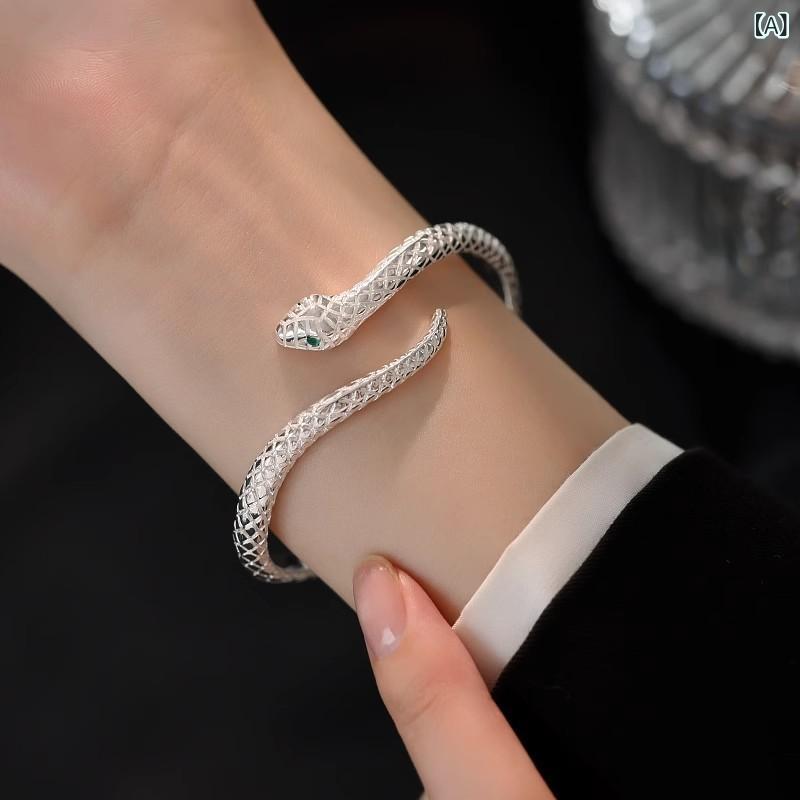 ブレスレット バングル オシャレ 999 スター リング シルバー ヘビの 形を した シルバーブレスレット レディース ブレスレット ジュエリー 銀 蛇 年 干支年 ガールフレンドへの ギフト シルバージュエリー