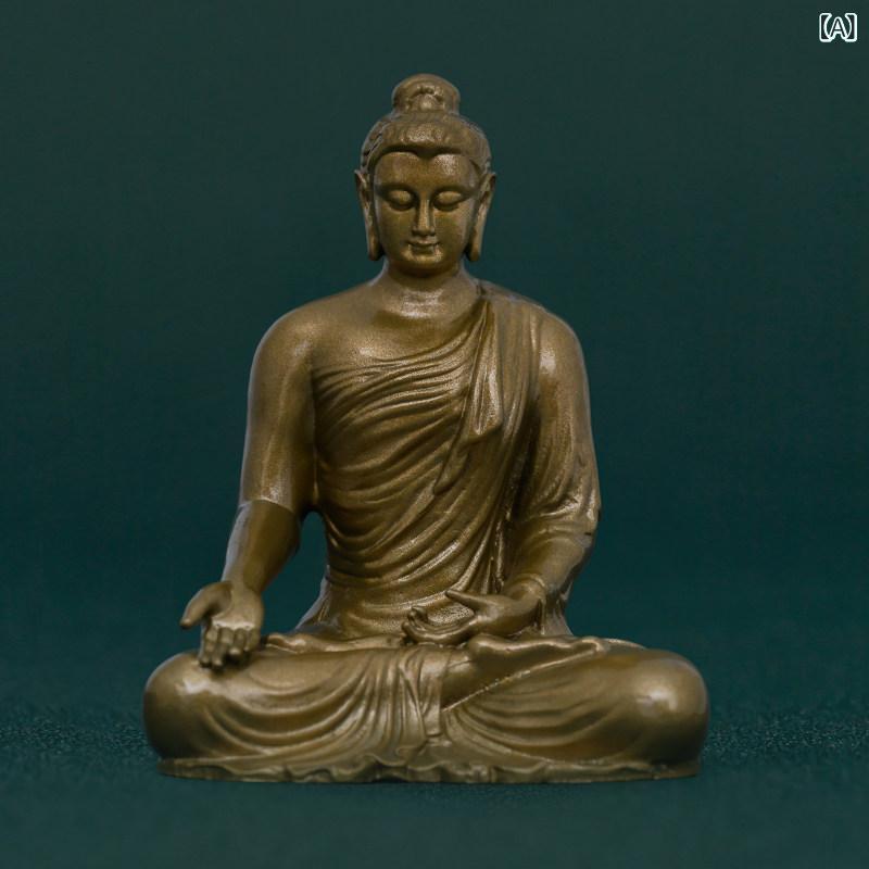 インテリア オブジェ おしゃれ シンプル 修行 阿弥陀仏像 三 宝 仏像の 礼拝 飾り 小さい 真鍮 像 携帯用 仏像 精巧 贈り物