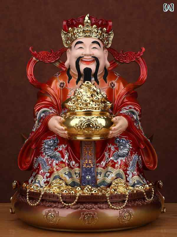 インテリア オブジェ おしゃれ 開店の 招待 状 富の 神仏 デスク トップ リビング ルーム オフィス 幸運 家庭 崇拝 樹脂 装飾品 像