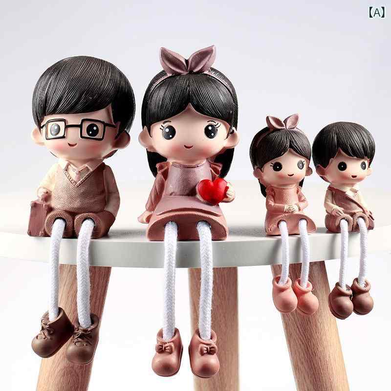 インテリア オブジェ おしゃれ リビング ルームの テレビキャビネットの ウェディング 装飾 ギフト 小さい 装飾品 4つのの 吊り 足 人形 ホームデコレーション