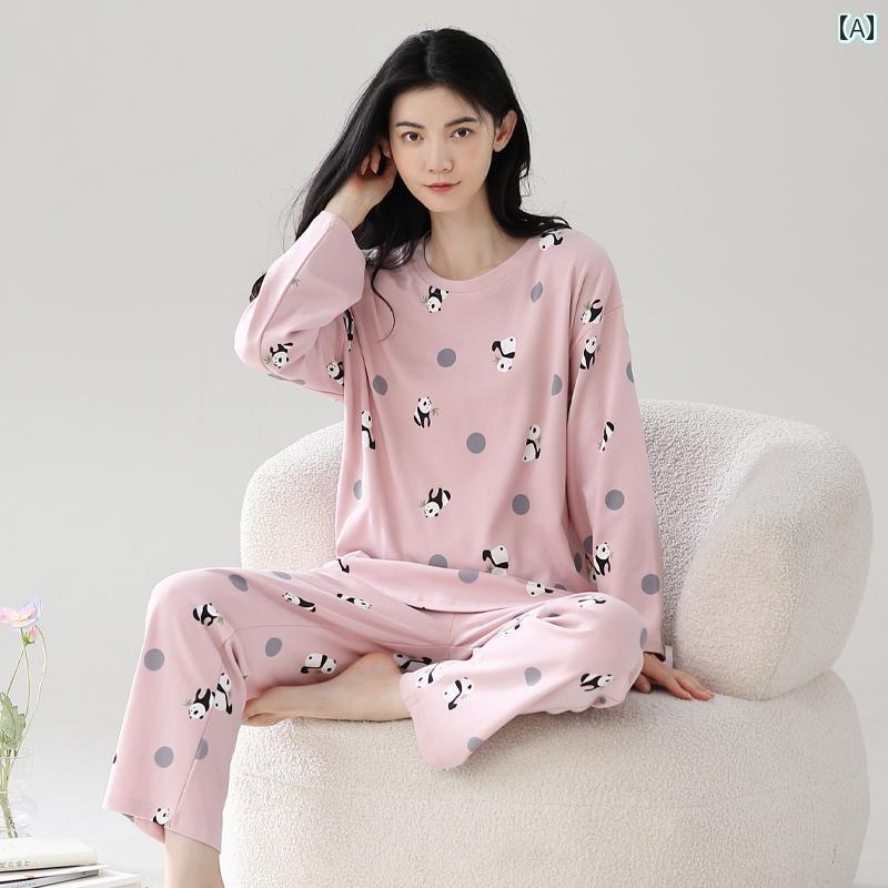 かわいい パジャマ ルームウェア 女性用 パジャマ 春秋な 綿の 長袖 レディース 2024秋 夏の 薄手 スタイルは 家の 服の 外で 着用 できます