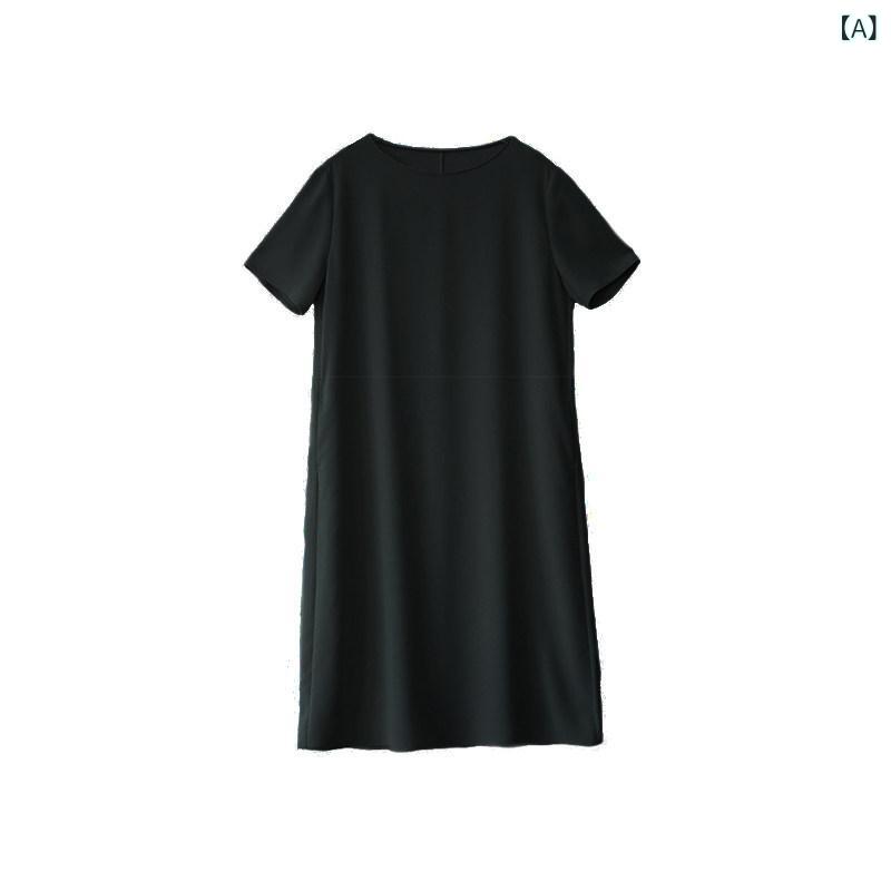 レディース ワンピース 銭 従 馬の 母の ドレス 2024 夏の カジュアル レディース ミディアム ロング 半袖 Tシャツ 服