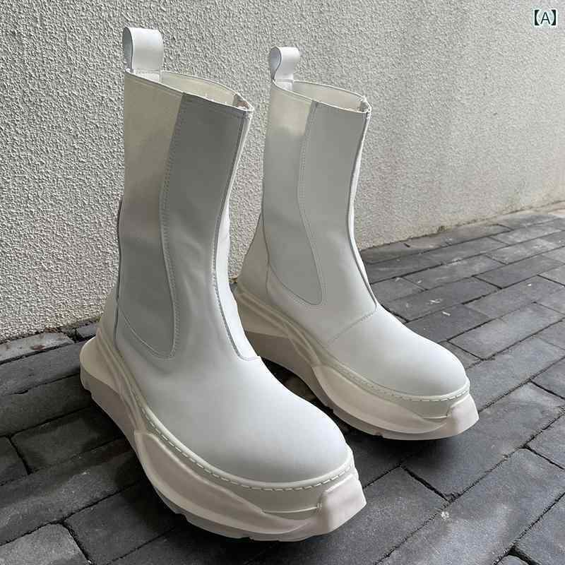 格好のいい  靴 オーウェンズ 控え選手生産ラインの TPU 二 層 厚底 ブーツ 男女兼用 二人組 まっ黒い 表現スタイル ご機嫌はね除ける 心地よい シューズ