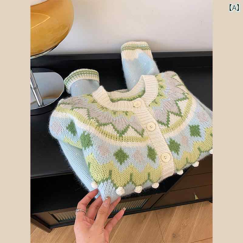 レディース トップス オシャレ 春 フェアアイル 編み物ジレー スウェーター 上衣 レディース 表現スタイル ハイエンド スモール大きさ トップス