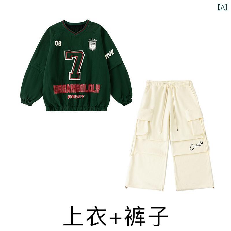 セットアップ キッズ おしゃれ 子供用 ストリート ダンス 衣装 ヒップ ホップ スタイル ボーイ かっこいい パフォーマンス 服 ドラム 春