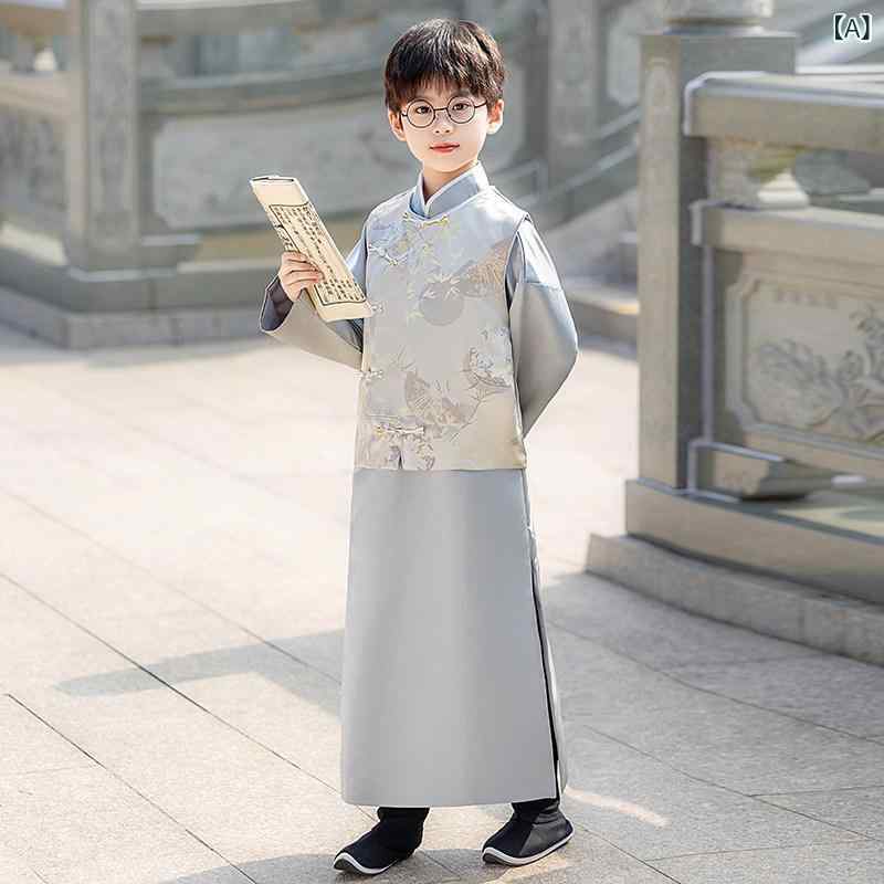 セットアップ キッズ コスプレ 子供 春服 漢服 男の子 民族 風 パフォーマンス 服 新年 2025 小さい 中国 唐装
