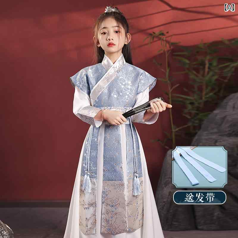 セットアップ キッズ コスプレ 子供用 ムーラン コスチューム 女の子 漢服 女性 武術 スタイル レトロ 衣装 トビウオ 誇張 コス パフォーマンス 騎士