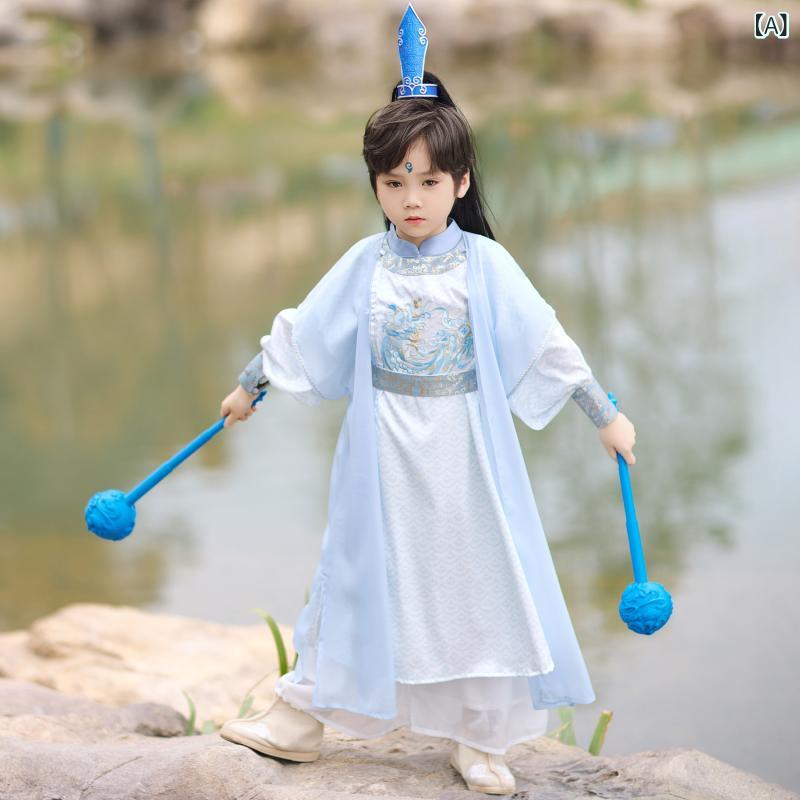 セットアップ キッズ コスプレ 男の子用 漢服 アオ ビン ・犠 スーツ cos 子供用 悪魔 少年 降臨 海 アニメーション 2 パフォーマンス コスチューム 春