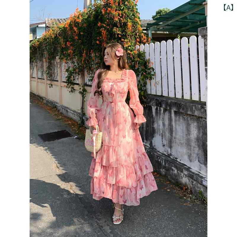 レディース 衣裳 愛くるしい アンの 熱っぽいではない ローマン的な 花柄 シフォン衣裳 亭主もち  早春 やや 太めの 大層らしい大きさ 佇まい小 スコート