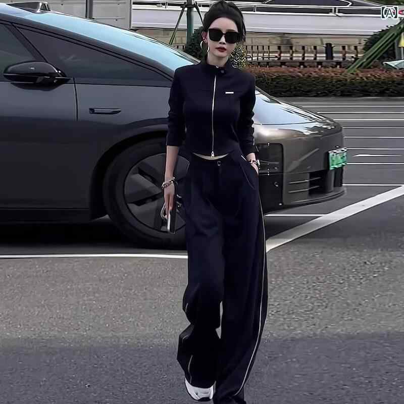 レディース 愛くるしい   春の レディース向け 心地よい 運動競技 背広 黒いことの ハイエンド 表どおり 表現スタイル トレイナー 広広とした レッグ ズボン下 背広
