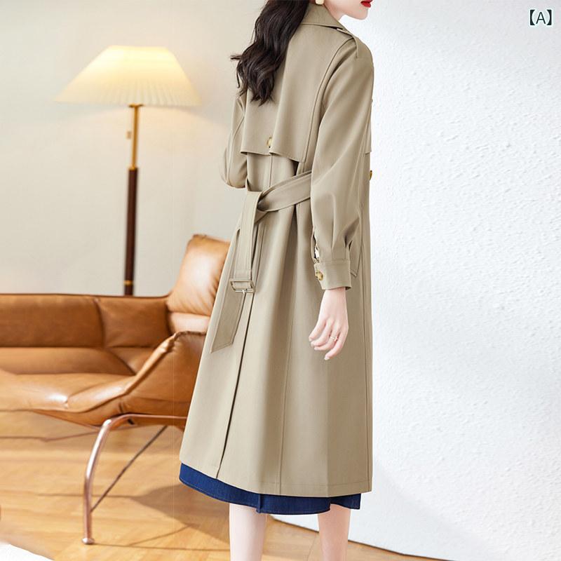 レディース コート ジャケット のの 女性用 ウィンドブレーカー ミディアム ロング スタイル 春秋 高級で 美しい ドレープ フリー アイロン スリムフィット ジャケット|ホープ