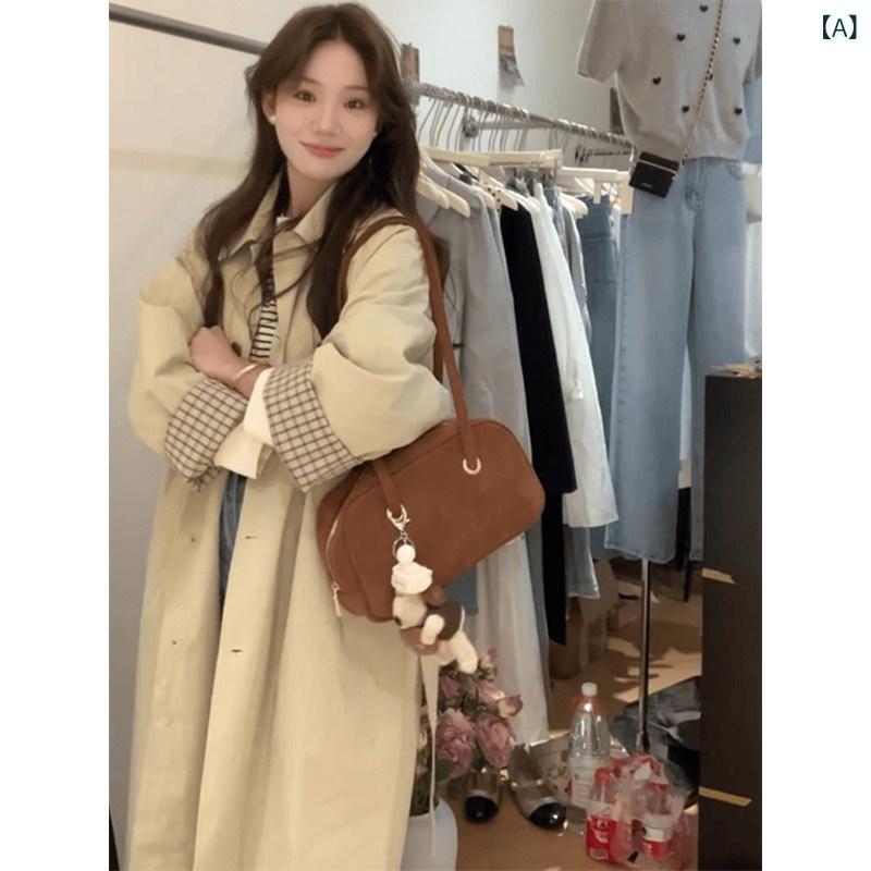 レディース 厚地の外套 春 オシャレ お上さん用 ウィンドブレーカージャケット  春 S 大いさ 心地好い 韓国 並み並み ロング 読み合わせる 柄 編み目 ハイエンド 厚地の外套