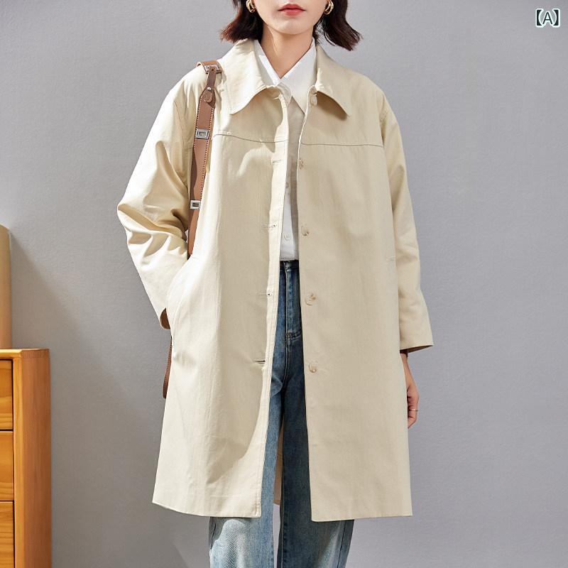 レディース コート 春 オシャレ レディースの ウィンドブレーカージャケット 女性 2025 春秋 韓国 高級 ゆったり ミドル 丈 コート｜ホープ