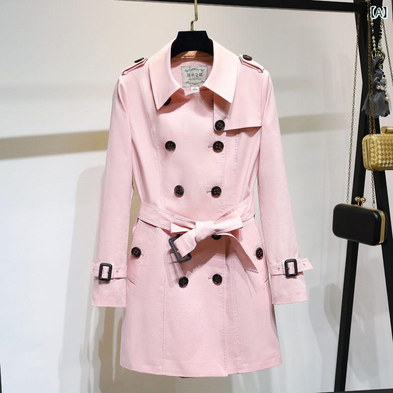 おしゃれ コート 着やすい 女性用 ウィンドブレーカージャケット 2025 春秋 小さい レディース 早春の 中 長い スタイル 美しい 春の 春
