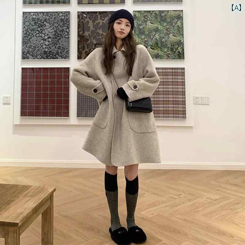 レディース トップス オシャレ 秋冬小 両面 カシミヤコート ショート スタイル 韓国 25秋冬 ウール コート 12,191円