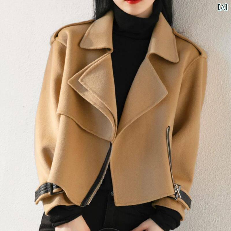 レディース トップス オシャレ レディース ショート ウール コート 冬 スタイル 小柄な 韓国 ゆったり トップス