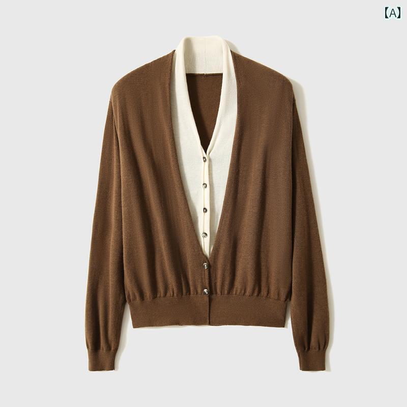 春服 シンプル の 笑 涵 ? ウール フェイク ツーピース セーター ニット カーディガン トップ スカート スーツ TZN 564511 AG #