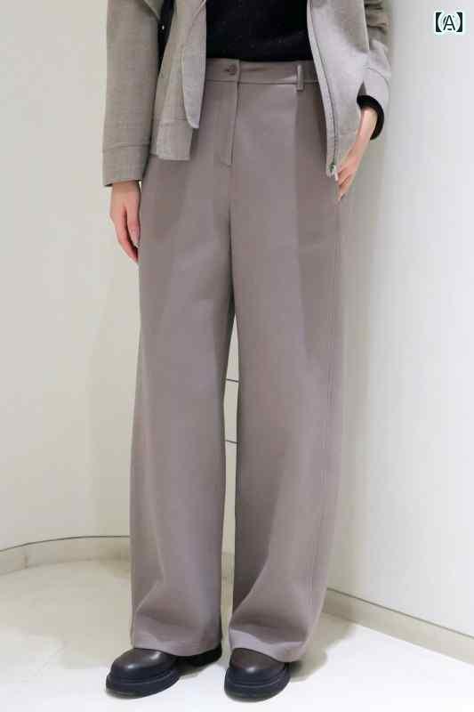 春服 シンプル 茜 子の 最高峰 パンツ 小河 綿 ヤク ウール 両面 編み 25年 早春 ストレート ワイド レッグ パンツ。 15,077円