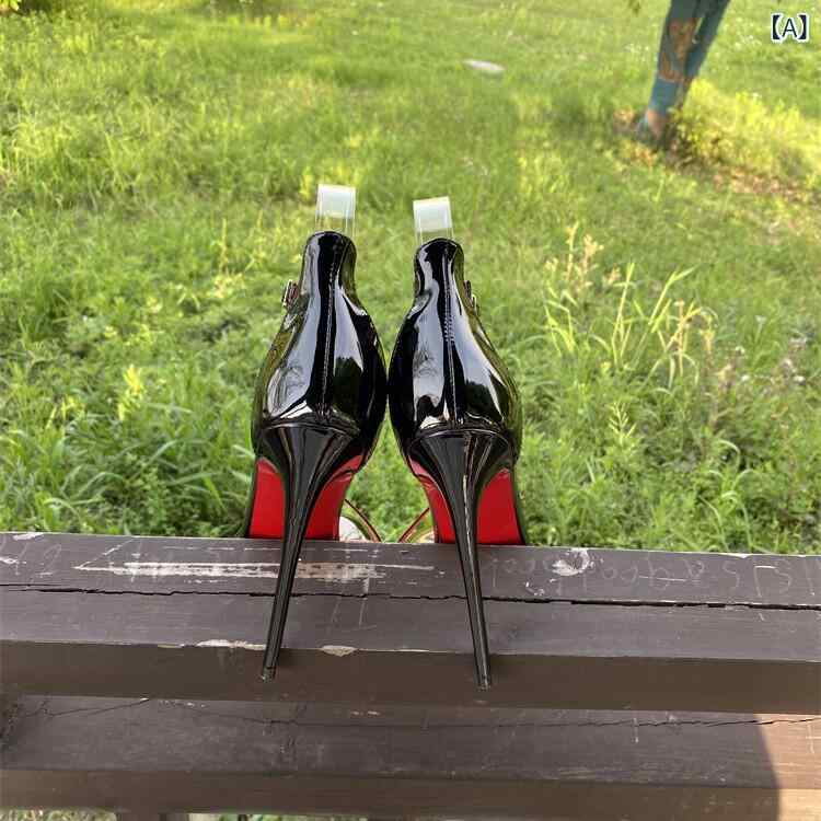 レディース 踵 今めかしい 壱 同盟罷工さあ美 フレンチ スティレット 12 糎 ハイヒール 生産ライン石ころ スピード競技 O 仙女 表現スタイル 気が大きい大きさ ラウンドトゥ サンダル