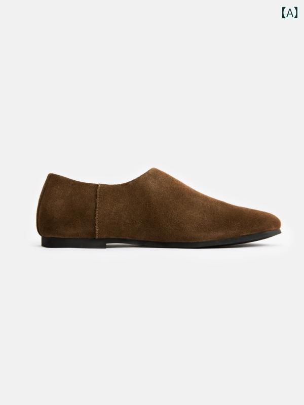 ビジネスシューズ ローファー フォーマル ビジネスシューズ ローファー フォーマル WHIMSY 001 SLIP ON ブラウン スエード 牛革 ラウンドトゥ スリッポン シューズ