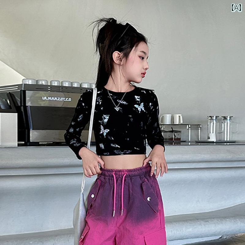 セットアップ キッズ おしゃれ ジャズ ダンス ガールズファッション 服 ドーパミン スーツ ヒップ ホップ 子供 ストリート パフォーマンス オーバー オール 女性