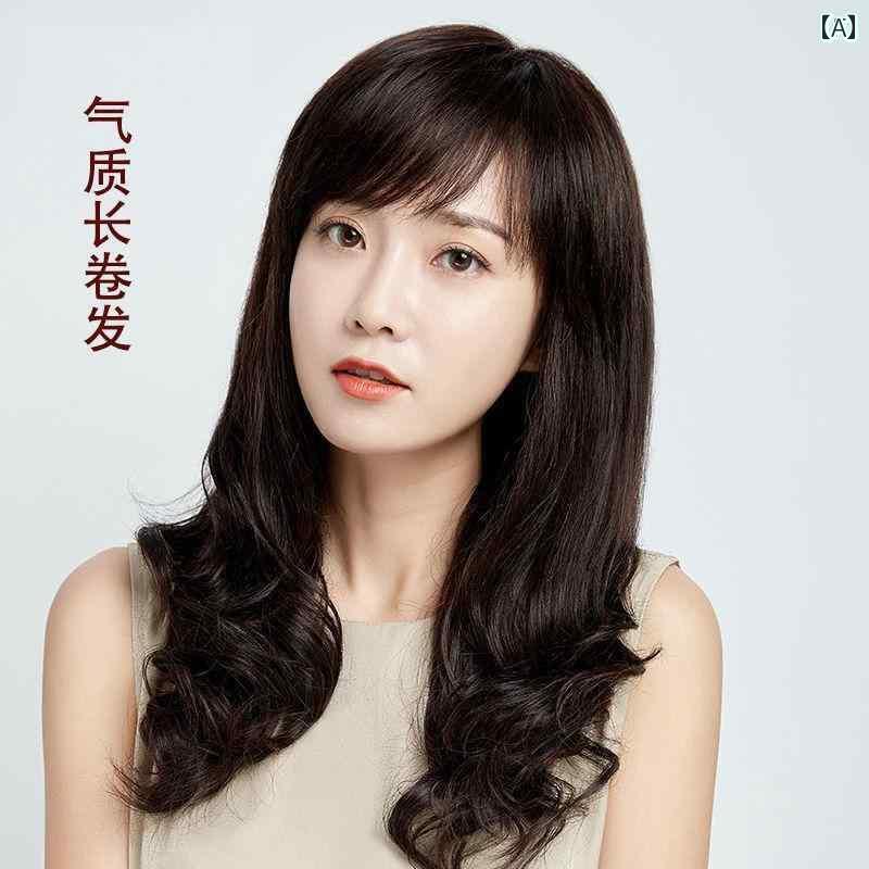 ウィッグ ロング レディース レディース パーマ ロング ヘアウィッグの 毛 フル 人 ビッグウェーブ 通気性 ふわふわ ヘッド カバー 女性 巻き