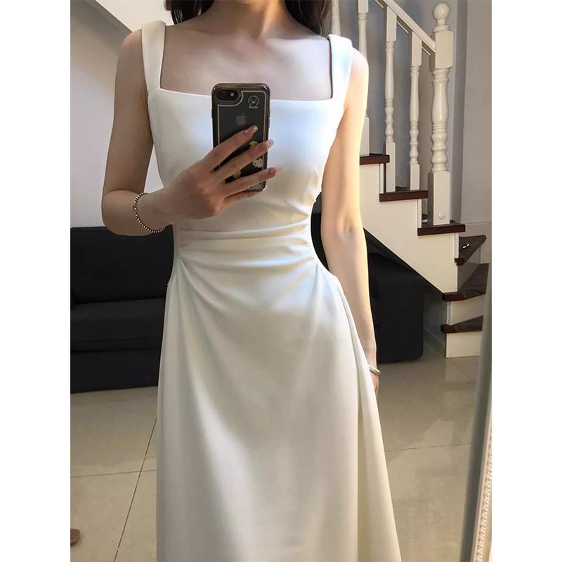 レディース パンツ きれいめ 大きめ サイズ 婦人服 2025 春 mm フレンチ ホワイト ドレス ウエスト スリム 証明 書 サスペンダー ロング スカート