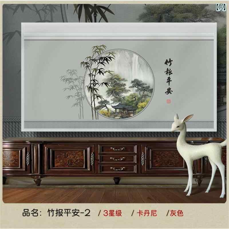 テレビカバー テレビガード オシャレ テレビ セットの ダストカバー 2024 チャイナ風 高級 55インチ 65インチ LCD 吊り下げ カバー タオル