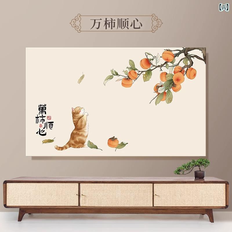 テレビカバー テレビガード オシャレ チャイナ風 テレビ セットの ダストカバー 2025 軽量 高級 55インチ 65 壁掛け 75 フル カバー 布