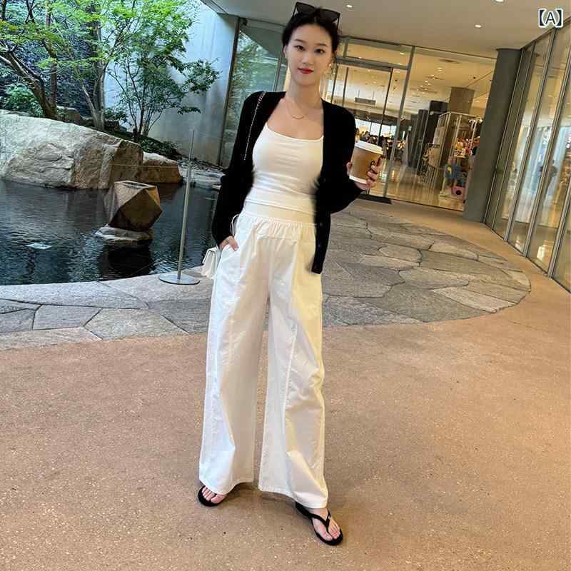 マタニティ ハイウエスト パンツ マタニティパンツ 2025 春 綿 アウター ワークウェア スタイル カジュアル ストレート ワイド レッグ パンツ マタニティウェア 春服