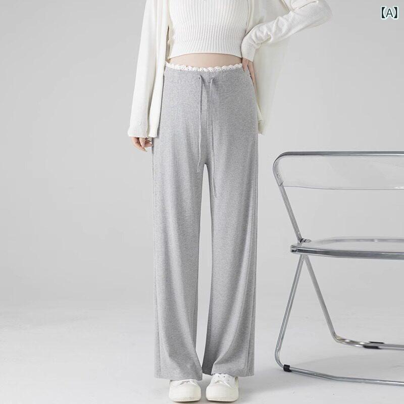 マタニティ ハイウエスト パンツ 妊婦 パンツは お腹を 締め付けない 春夏 薄手 アウター 2025 大きいサイズ 小さめ カジュアル ワイド レッグ パンツ 春服