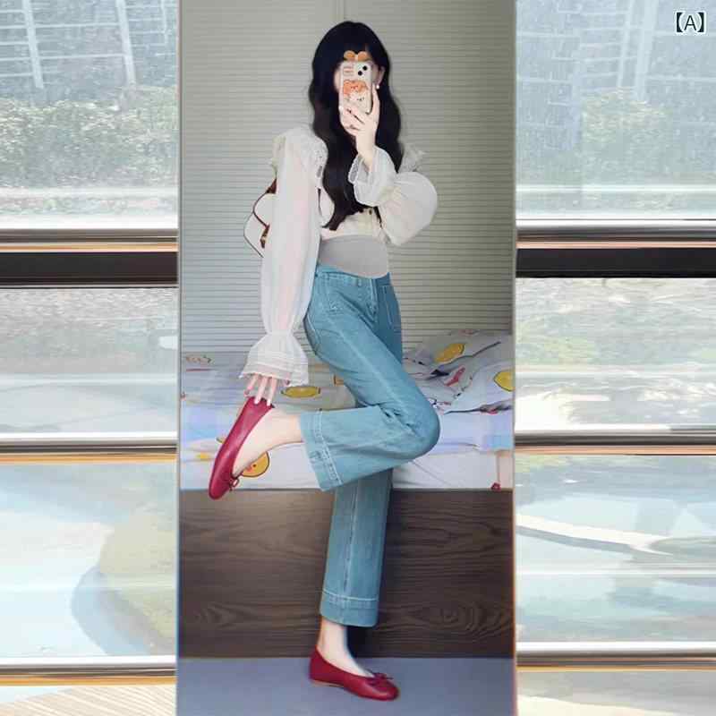 マタニティ ハイウエスト マタニティパンツ マタニティ ジーンズ 春秋 20259 ポイント フレアパンツ 女性用 調節可能 小さい パンツ 春夏 アウトドアウェア