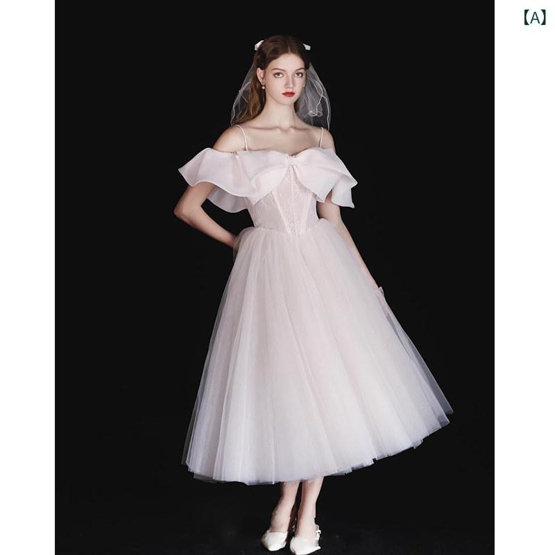 パーティードレス ドレスワンピース ロングワンピース 婚約 ドレス 証明 書の 取得 小さい 白い 結婚 登録 外出 軽い ウェディングドレス 学生の 日 成人 式 美術 試験 司会 春｜ホープ