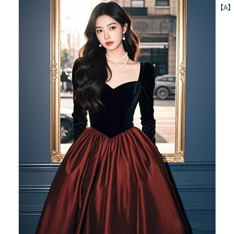 パーティードレス ドレスワンピース ロングワンピース の 婚約 イブニングドレス 女性用 トースト ドレス 花嫁の モーニング 学生 卒業 式 司会者 アート 試験 パフォーマンス 威厳の ある|ホープ