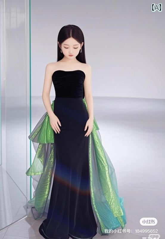 パーティードレス ドレスワンピース ロングワンピース 2025年 ガールズ ドレス ロング 丈 スリムフィット T ステージ ショー ガール キャットウォーク