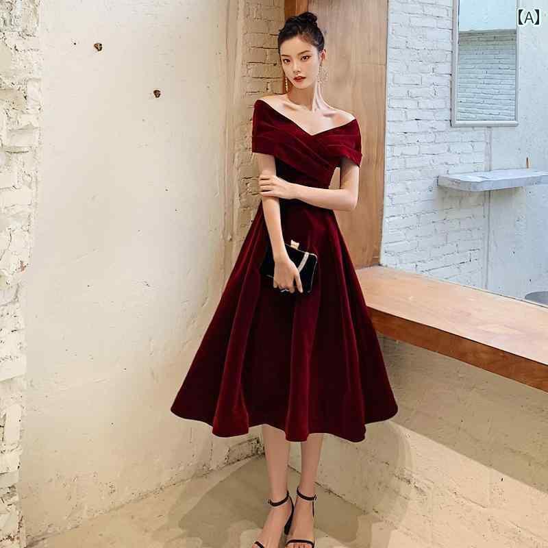 パーティードレス ドレスワンピース ロングワンピース 小さい 花嫁の トースト ドレス ワイン レッド 大きめ サイズ 妊婦用 お腹を 覆う ウェディング エンゲージメント イブニングドレス 女性用 パーティー