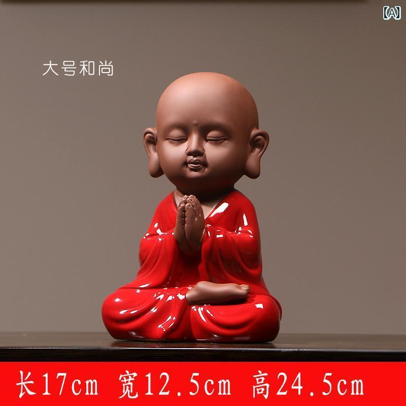 インテリア小物 置物 装飾 陶器製の かわいい シャミの オフィス用 座禅 ティー ペットの 小さい 僧侶の チャイナ風 家庭 装飾 ティーテーブルの 装飾品